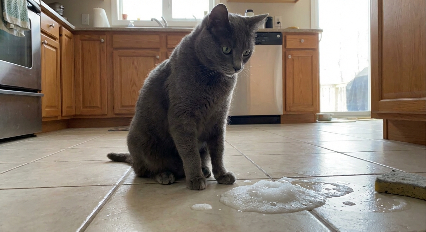Cat Spitting Up Foam