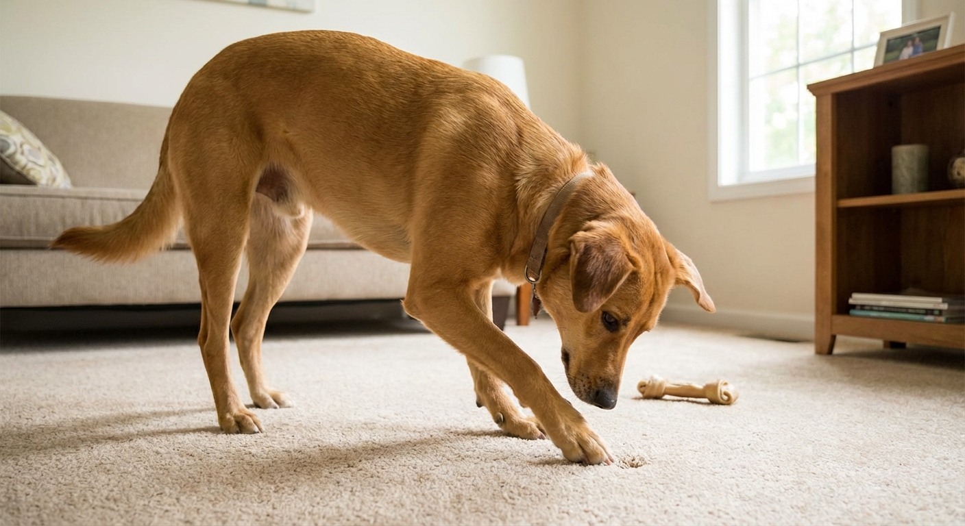 Daily Dog Scratching at the Carpet