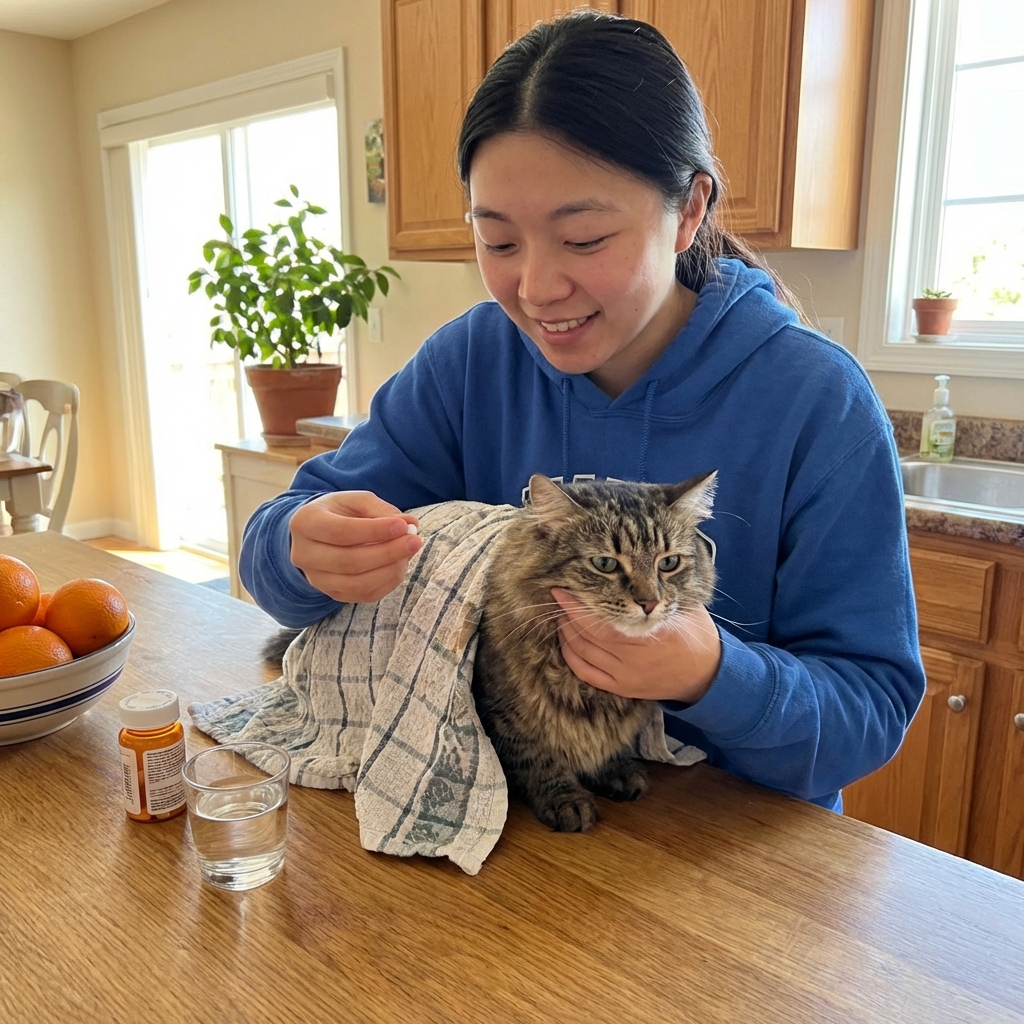 Easiest Way to Give a Cat a Pill