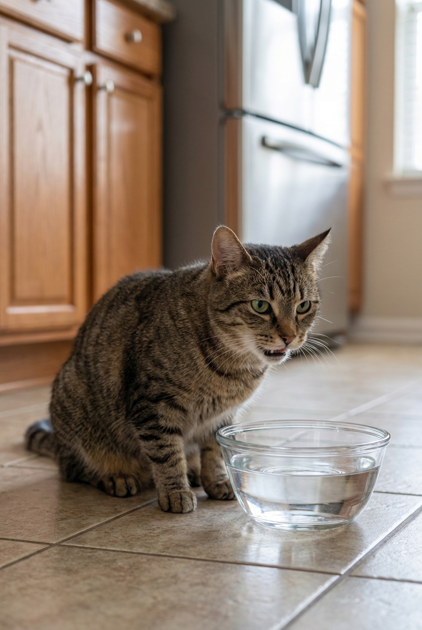 Cat Throwing Up Water