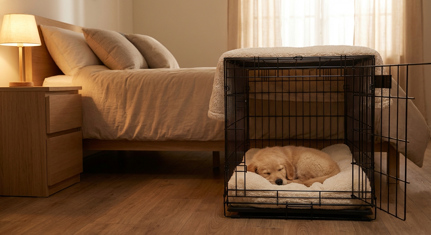 Crate Training a Puppy at Night