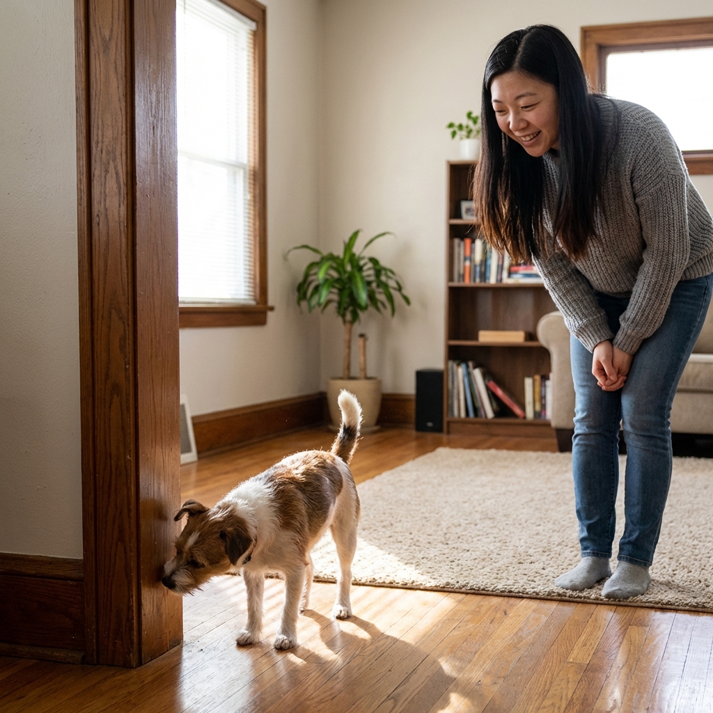 Male Dog Marking Inside the House