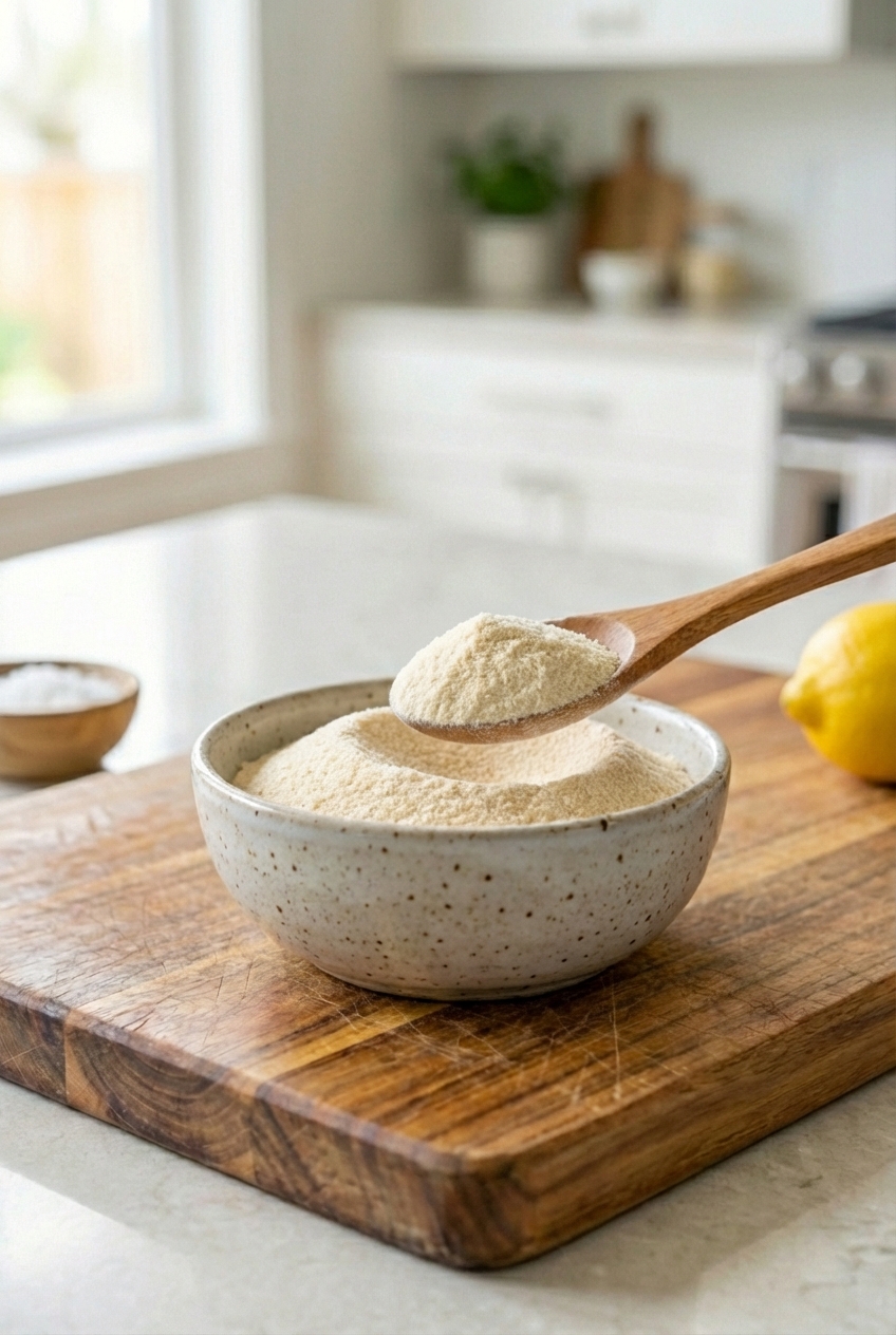 A spoonful-of-garlic-powder-in-a-small-bowl
